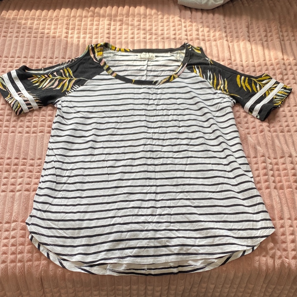Maurices Black and White Striped Top